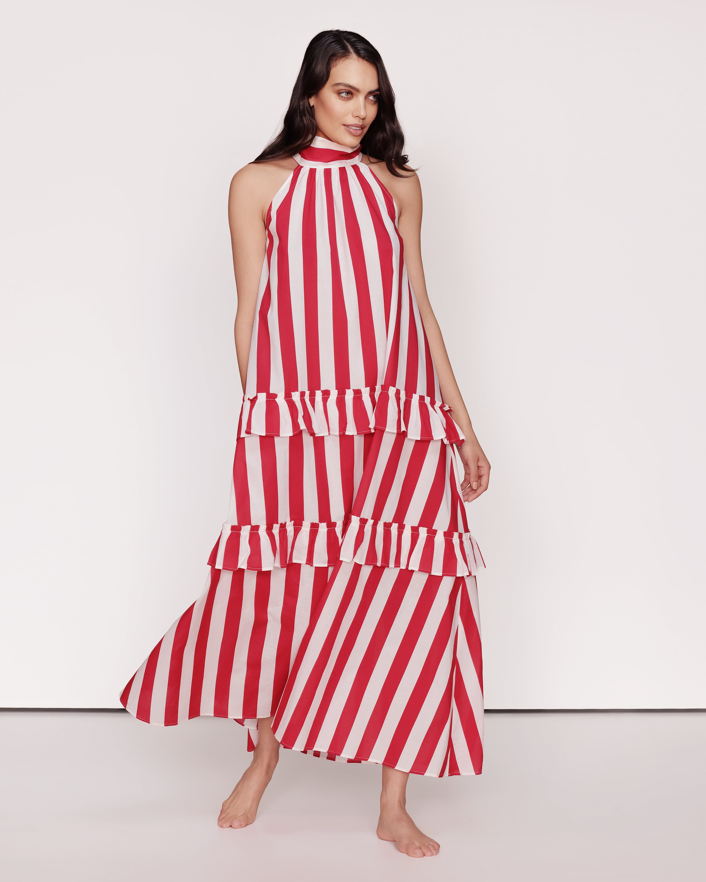 Kleid Streifen Rot und Weiß Singapur GirlsMustHave