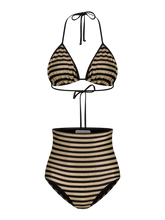 Bikini Luxe Streifen Schwarz Gold Dubai GirlsMustHave 