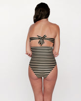 Bikini Luxe Streifen Schwarz Gold Dubai GirlsMustHave 