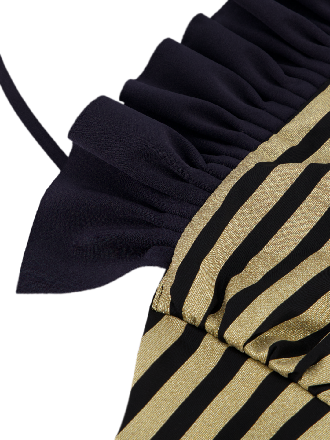 Bikini Luxe Streifen Schwarz Gold Dubai GirlsMustHave 