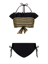 Bikini Luxe Streifen Schwarz Gold Dubai GirlsMustHave 