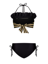 Bikini Luxe Streifen Schwarz Gold Dubai GirlsMustHave 